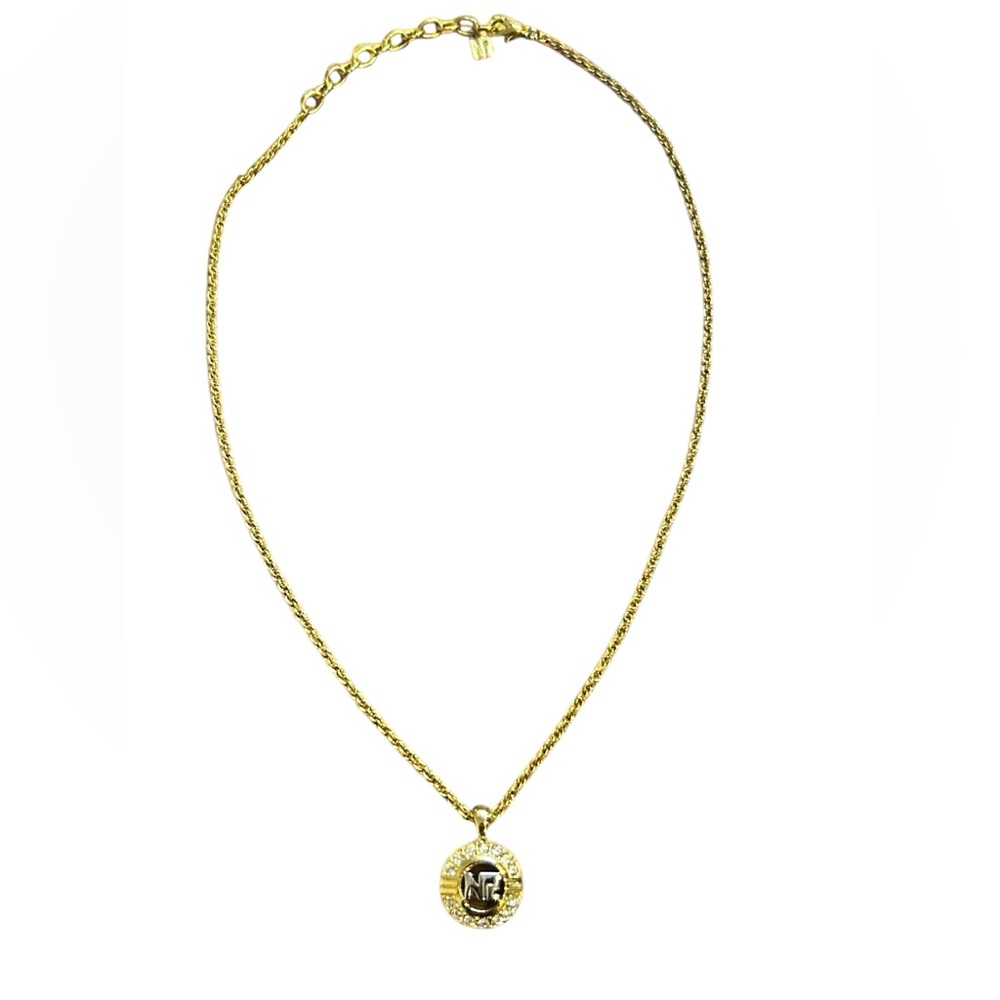 Nina Ricci Gold and Silver Necklace with Rhinestones - Picture 2 of 3